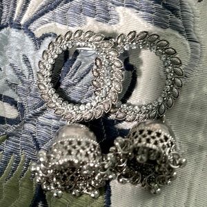 Silver earrings jhumkha